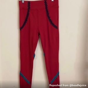 Carbon38 crochet embroidered pants.